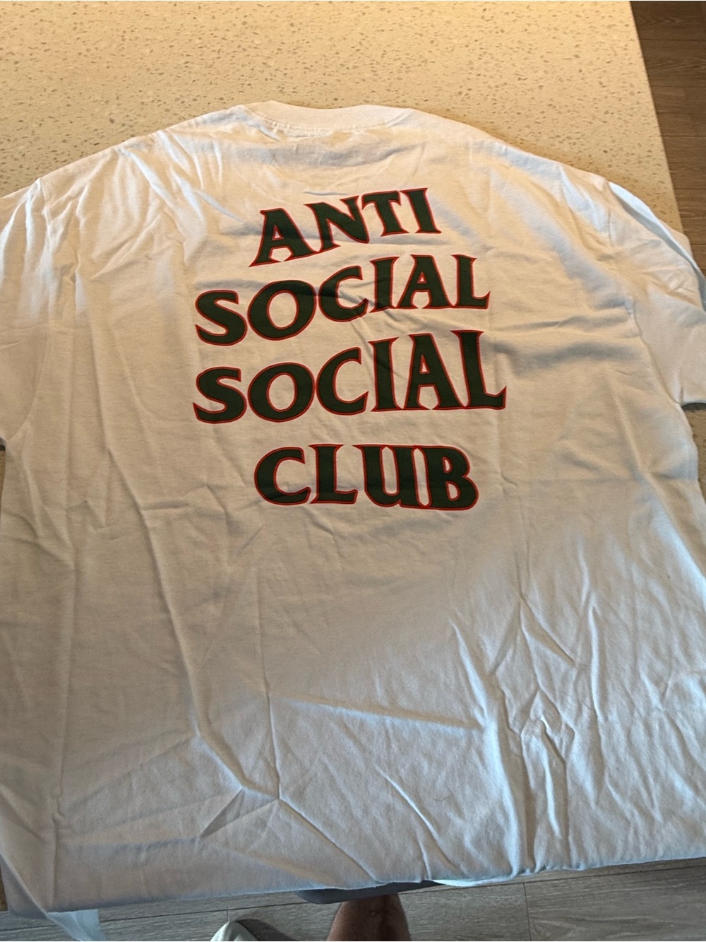 Anti Social Social Club White Tee with Black and Red Outline Logo